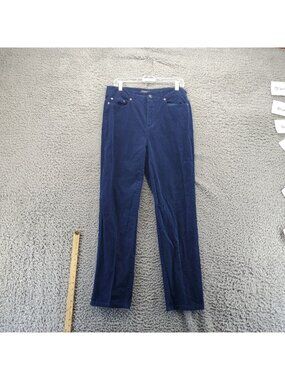 Chadwicks Pants Womens Size 12 Blue Corduroy Straight Leg Cotton/Spandex Blend